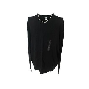 New With tags Gap Mens Crewneck Sweater Black 100% Cotton Lightweight Knit XL